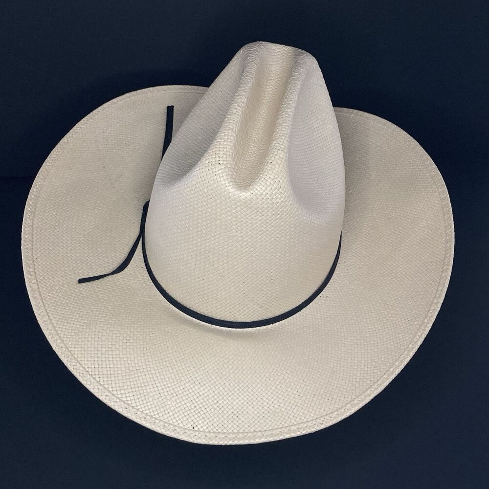 Texas Hat Company Straw Cowboy Hat “Big Bend” Mens Size Small Black Hatband New - Picture 2 of 14